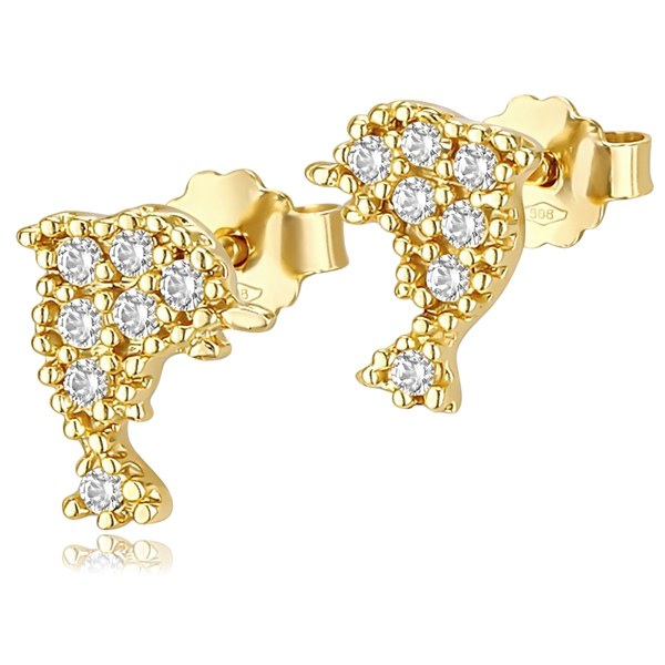 sarga-arany-bedugos-fulbevalo-12 Sárga arany köves delfin fülbevaló