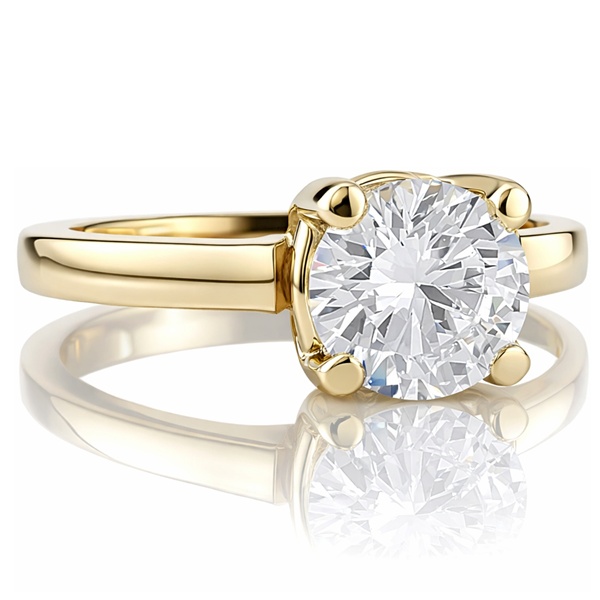 Sárga arany cirkónia köves szoliter eljegyzési gyűrű