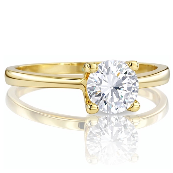 Sárga arany klasszikus szoliter eljegyzési gyűrű