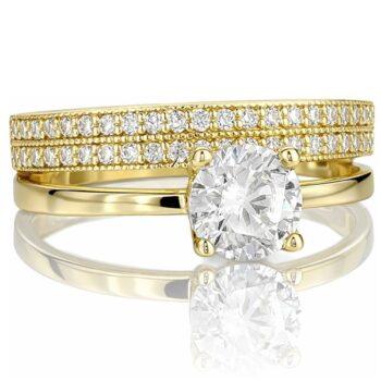 sarga-arany-eljegyzesi-gyuru-45 Sárga arany eljegyzési gyűrű többsoros köves gyűrűvel