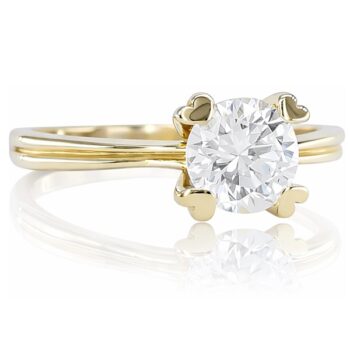 sarga-arany-eljegyzesi-gyuru-53 Sárga arany szoliter eljegyzési gyűrű szíves karmokkal