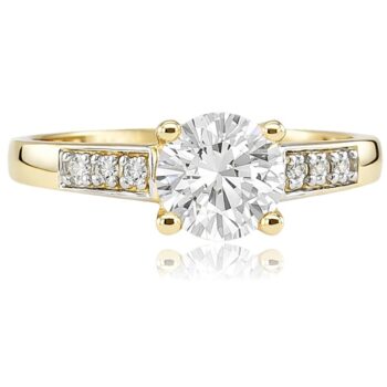 sarga-arany-eljegyzesi-gyuru-75 Sárga arany szoliter eljegyzési gyűrű oldalkövekkel