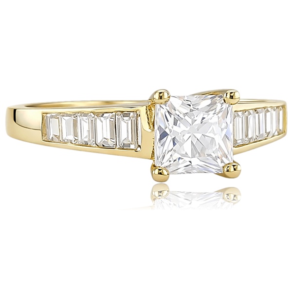 Sárga arany princess eljegyzési gyűrű