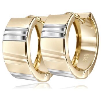 sarga-arany-karika-fulbevalo-10 Sárga arany széles kis karika fülbevaló