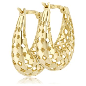 Sárga arany áttört karika fülbevaló