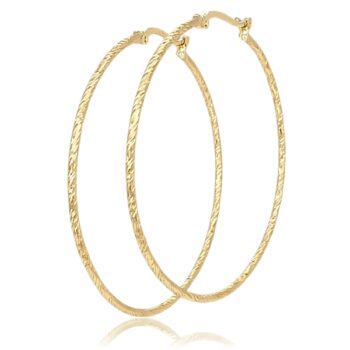 Sárga arany nagy vékony karika fülbevaló