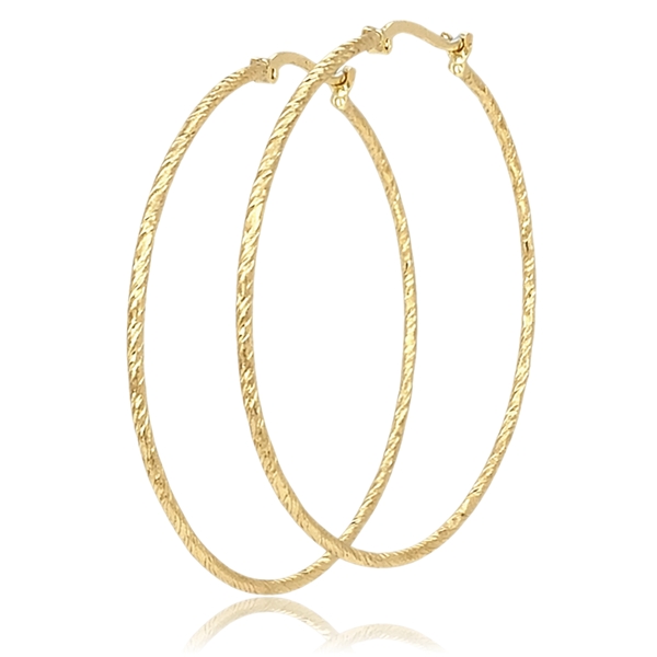 Sárga arany nagy vékony karika fülbevaló