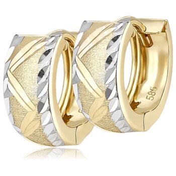 sarga-arany-karika-fulbevalo-4 Sárga arany széles kis karika fülbevaló