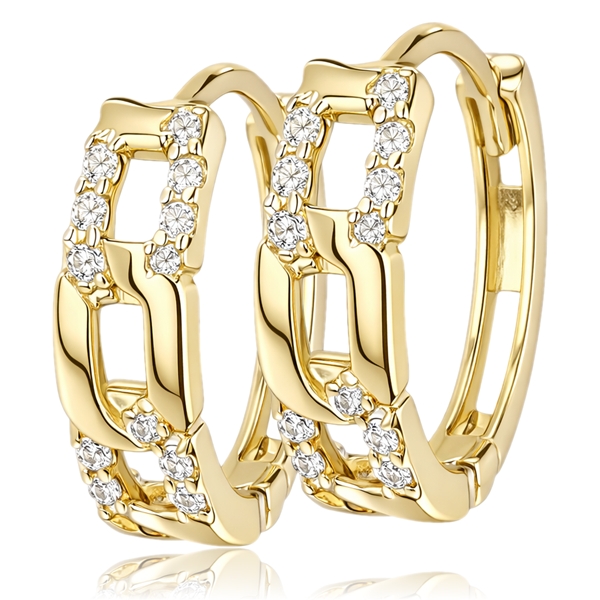 Sárga arany köves kis karika fülbevaló 