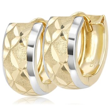 sarga-arany-karika-fulbevalo-8 Sárga arany gyémántvésett kis karika fülbevaló