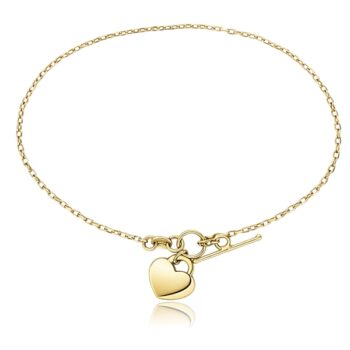 sarga-arany-karkoto-14 Sárga arany anker karkötő szív medállal