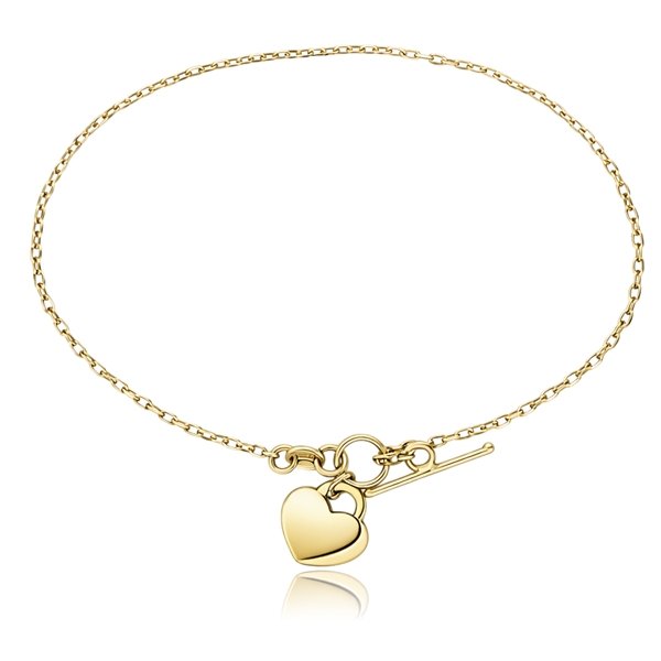 Sárga arany anker karkötő szív medállal