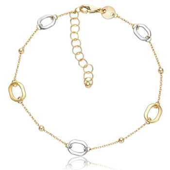 sarga-arany-karkoto-23 Sárga arany karkötő kétszínű elemekkel