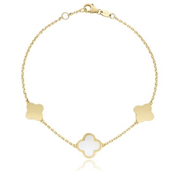 sarga-arany-karkoto-29 Sárga arany karkötő virág motívumokkal