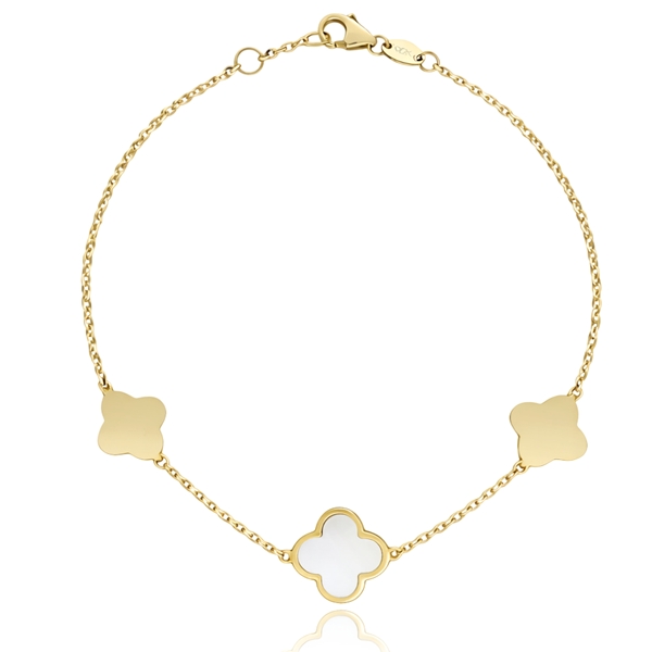 Sárga arany karkötő virág motívumokkal