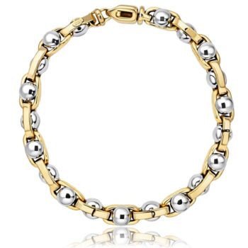 Barakka jellegű kétszínű arany karkötő