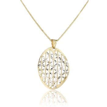 sarga-arany-nyaklanc-medallal-3 Sárga arany nyaklánc áttört ovál medállal