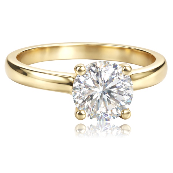 Sárga arany eljegyzési gyűrű letisztult formával