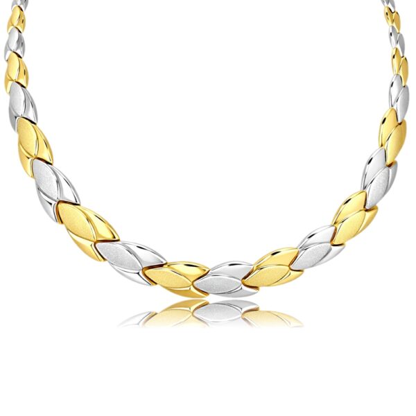 Szelvényes kétszínű arany női nyaklánc