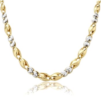 vastag-noi-arany-nyaklanc Kétszínű arany nyaklánc váltakozó szemekkel