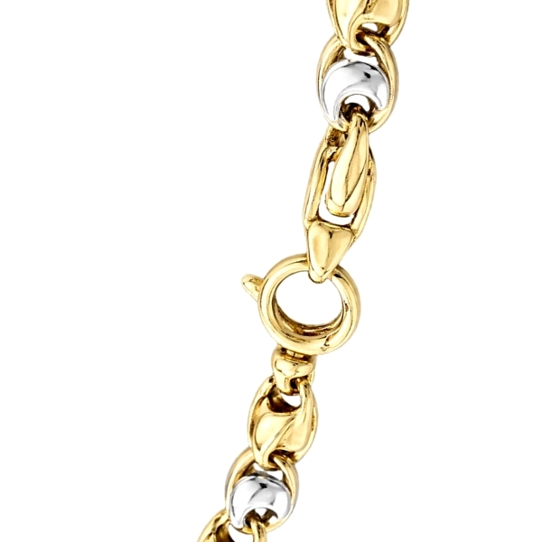 Kétszínű arany nyaklánc váltakozó szemekkel wsny185