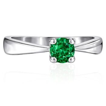 zold-koves-feher-arany-eljegyzesi-gyuru Fehér arany eljegyzési gyűrű zöld cirkónia kővel