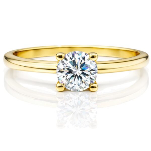 Sárga arany szoliter eljegyzési gyűrű