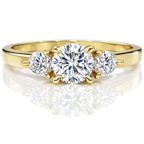 arany-eljegyzsei-gyuru (3) Sárga arany háromköves eljegyzési gyűrű