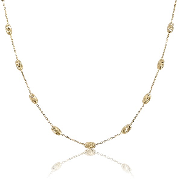 Arany nyaklánc gyémántvésett gömbökkel