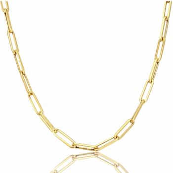 Sárga arany Paperclip női nyaklánc