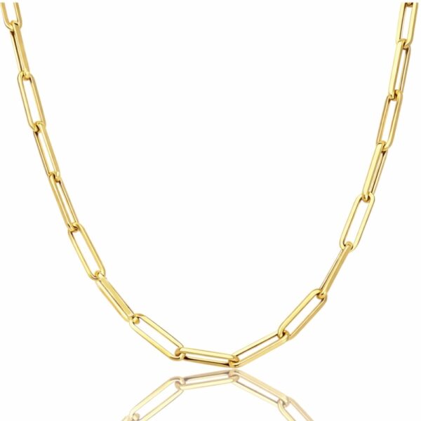 Sárga arany Paperclip női nyaklánc