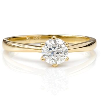 Sárga arany szoliter eljegyzési gyűrű
