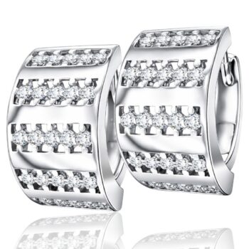 Fehér arany köves karika fülbevaló