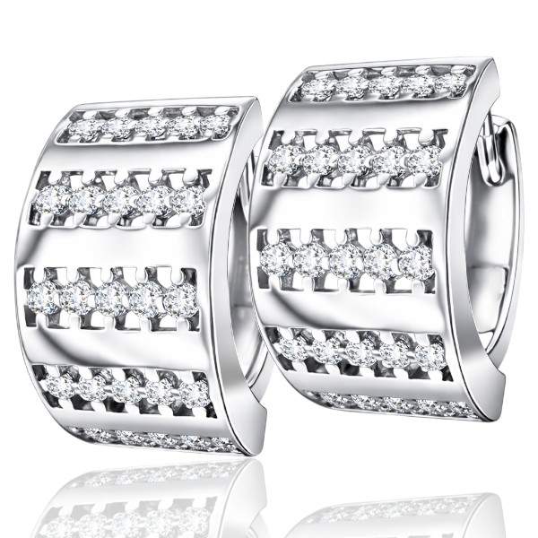 Fehér arany köves karika fülbevaló