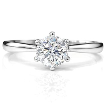 Fehér arany szoliter eljegyzési gyűrű