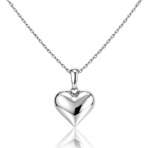 Fehér arany nyaklánc szív alakú medállal