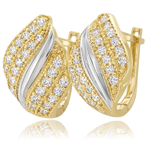 francia-kapcsos-koves-fulbevalo Kétszínű arany köves fülbevaló