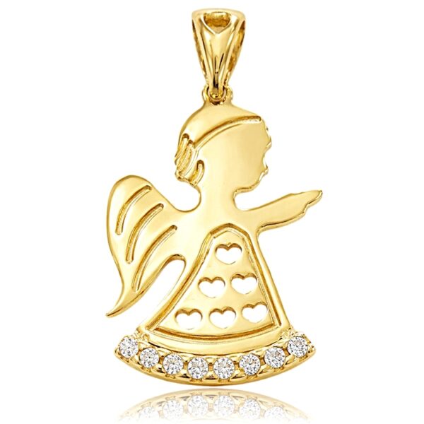 arany-angyal-medal Sárga arany köves angyal medál