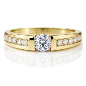 arany-eljegyzesi-gyuru Sárga arany szoliter gyűrű oldalkövekkel