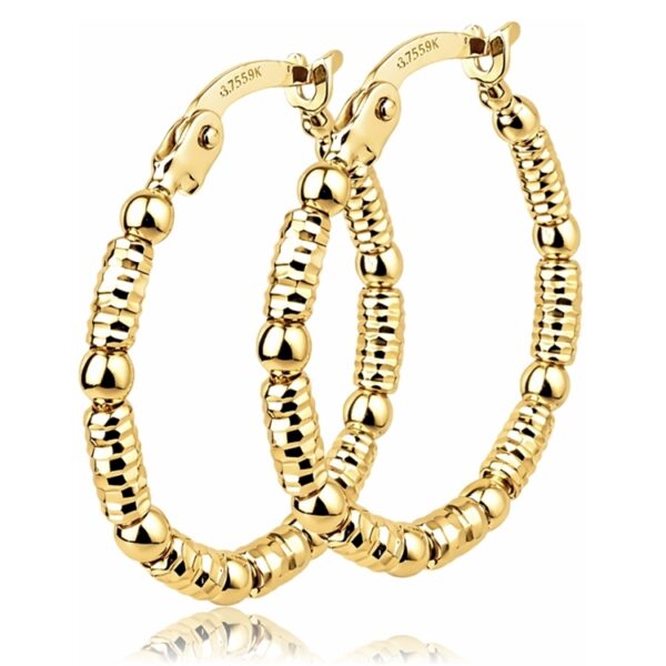 Sárga arany mintás karika fülbevaló