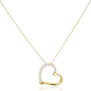 arany-nyaklanc-kulonleges-sziv-medallal Sárga arany nyaklánc köves szív medállal