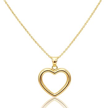 arany-nyaklanc-sziv-medallal Sárga arany nyaklánc áttört szív medállal