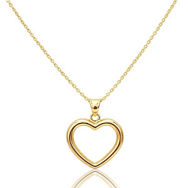 arany-nyaklanc-sziv-medallal Sárga arany nyaklánc áttört szív medállal
