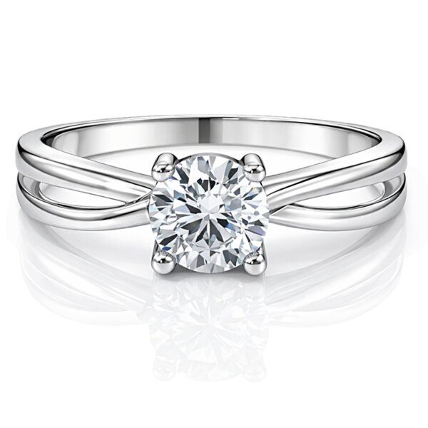 Fehér arany szoliter gyűrű 