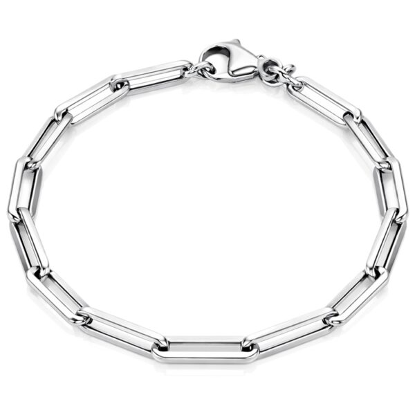 Fehér arany paperclip karkötő