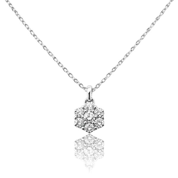 Fehér arany gyémánt medál nyaklánccal