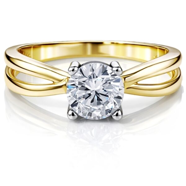 Sárga arany szoliter eljegyzési gyűrű