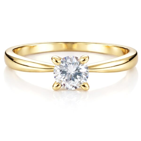 Sárga arany szoliter eljegyzési gyűrű 