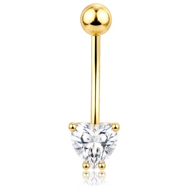 arany-koldok-piercing-sziv-alakú-cirkonia.kovel Szív alakú arany köldök piercing