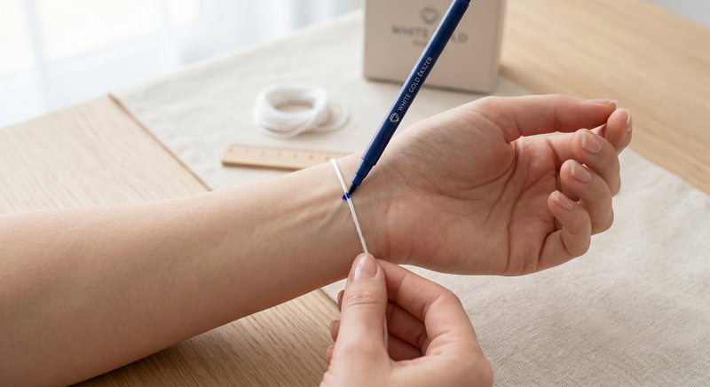 Hogyan mérd meg a karlánc, karkötő vagy bokalánc méretedet otthon? Gyors, fonalas módszer és mérettáblázat a pontos választáshoz a White Gold Ékszertől.
